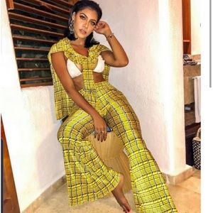 Zara Yellow Plaid Two-Piece Dress